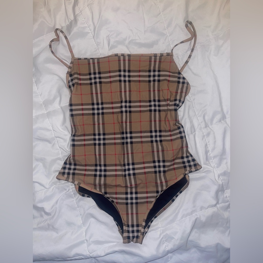 Authentic Burberry Woman’s Vintage Check One-Piece Swimsuit